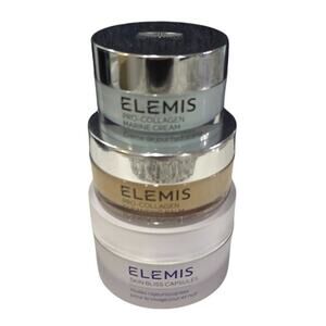 NEW Set of Elemis Pro-Collagen Marine Cream, Cleansing Balm, Skin Bliss Capsules
